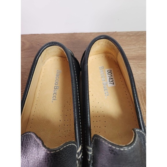 Bacco‎ Bucci Shoes Mens Size 8.5 D Devers Leather Slip On Loafers Black NEW NIB main image 6